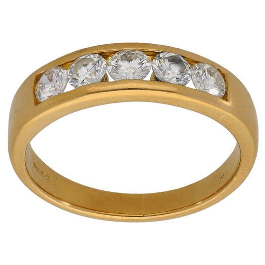 18ct Gold 0.50ct Diamond Half Eternity Ring Size M