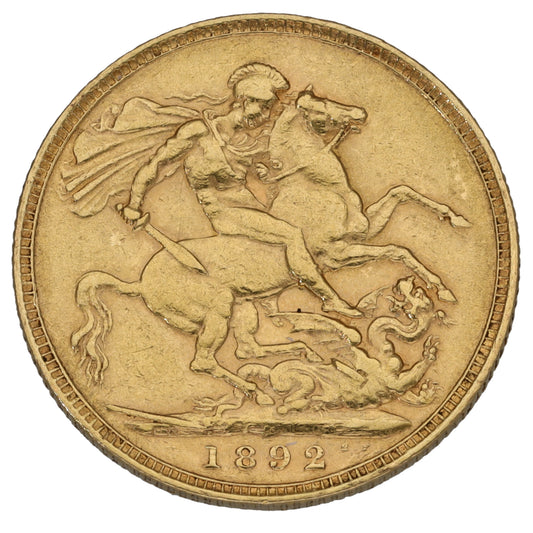 22ct Gold Queen Victoria Full Sovereign Coin 1892