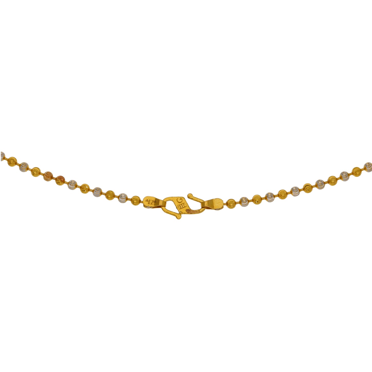22ct Bi-Colour Gold Fancy Necklace 18"