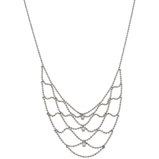 9ct White Gold Cubic Zirconia Fancy Necklace 20"