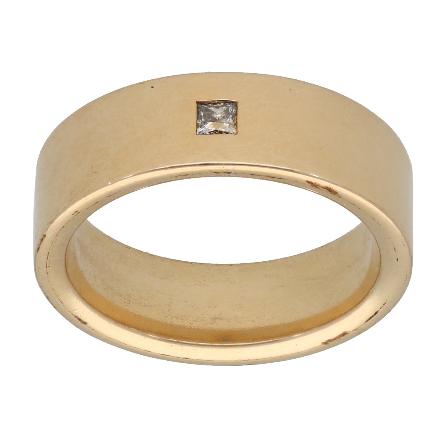 9ct Gold 0.05ct Diamond Plain Wedding Ring Size K