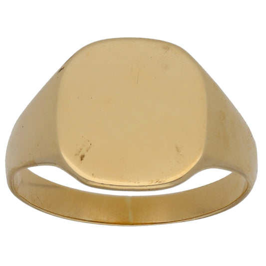 9ct Gold Plain Signet Ring Size Q