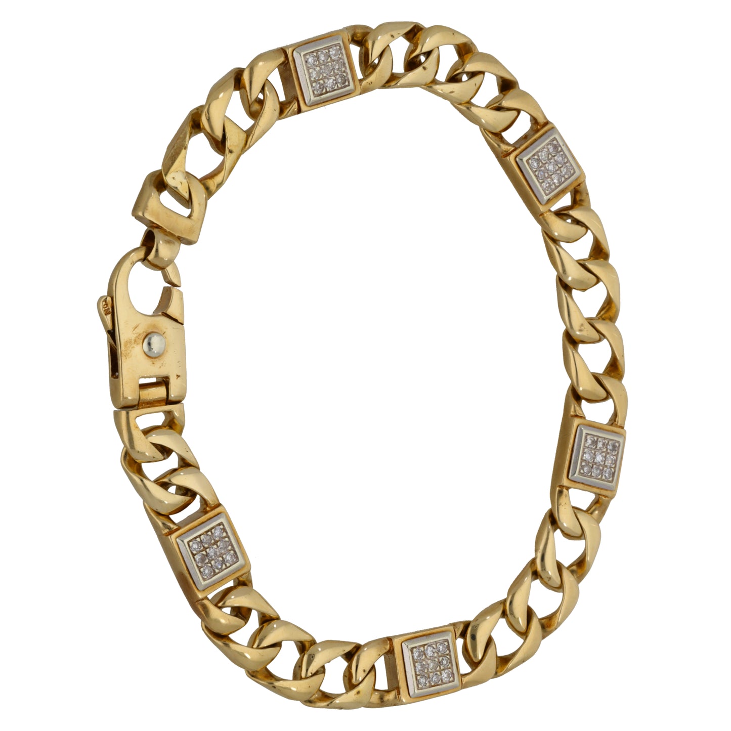9ct Bicolour Gold 0.225ct Diamond Alternative Bracelet