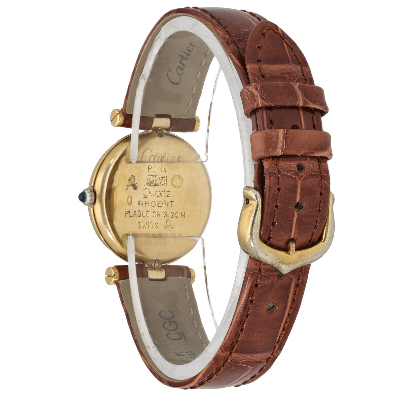 Cartier Vendome 0156 25mm Gold Plated Silver Watch