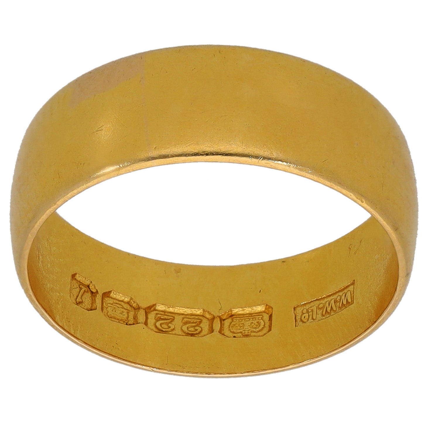 22ct Gold Plain Wedding Ring Size L