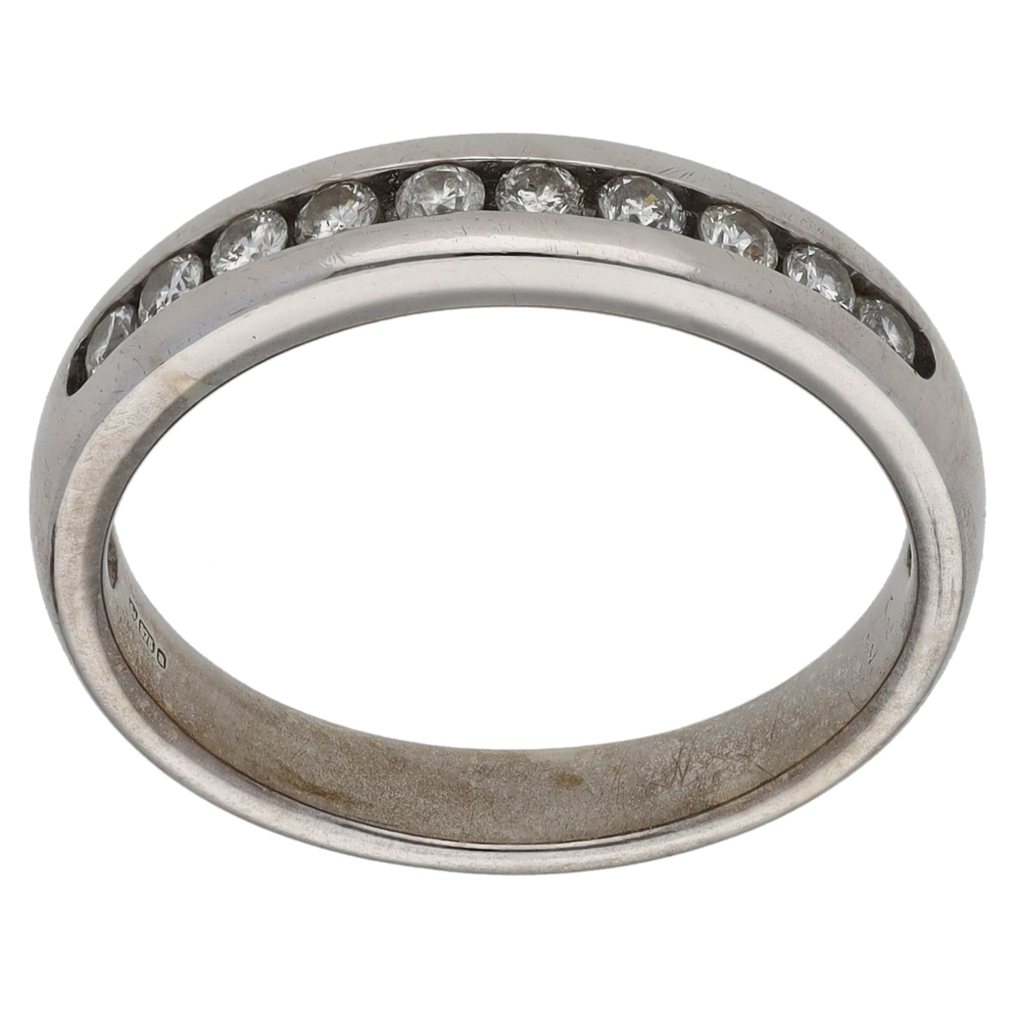 9ct White Gold 0.33ct Diamond Half Eternity Ring Size O
