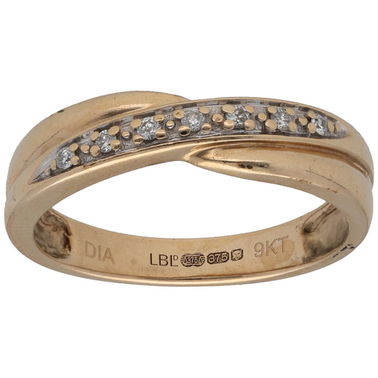 9ct Gold 0.07ct Diamond Half Eternity Ring Size N