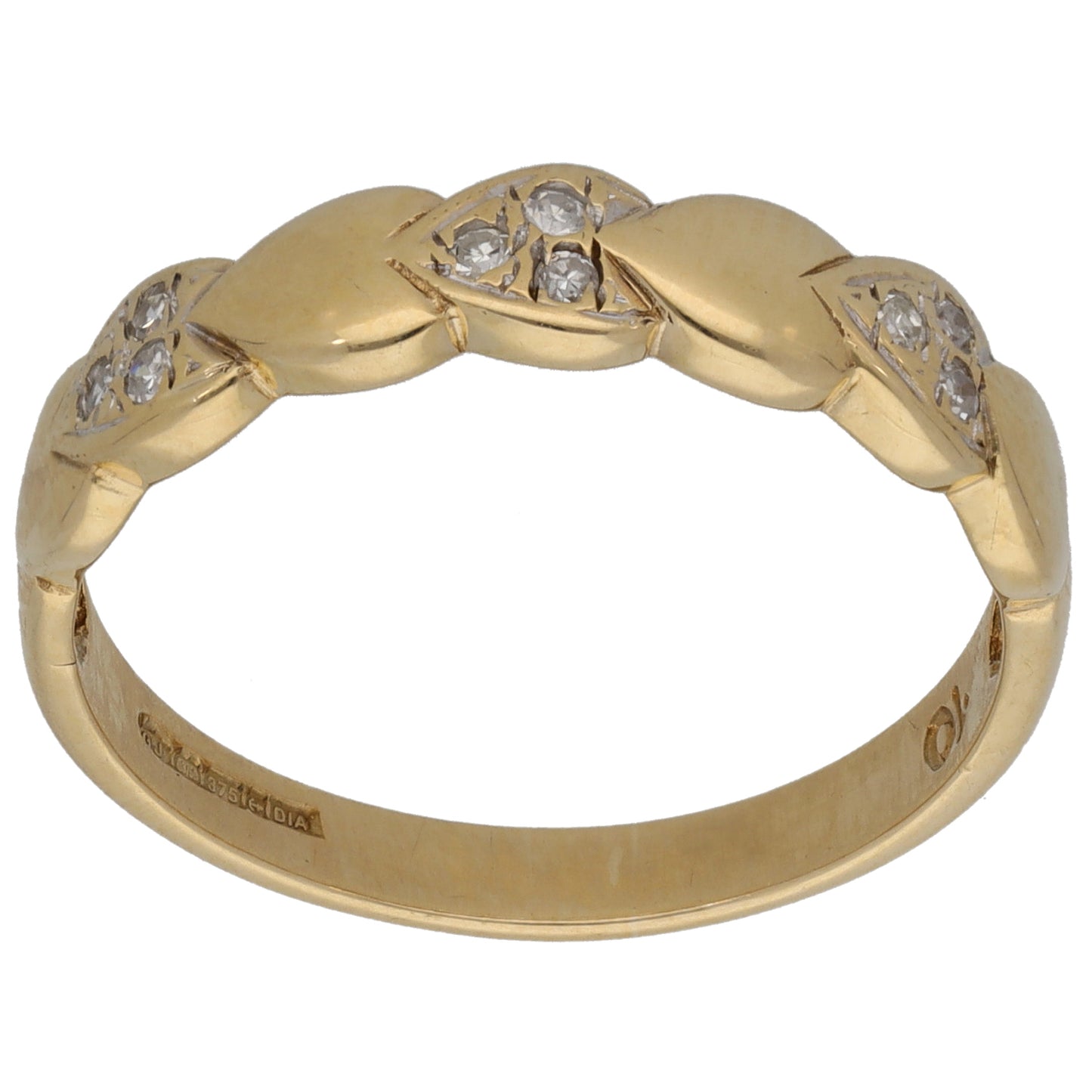 9ct Gold 0.10ct Diamond Alternative Ring Size T