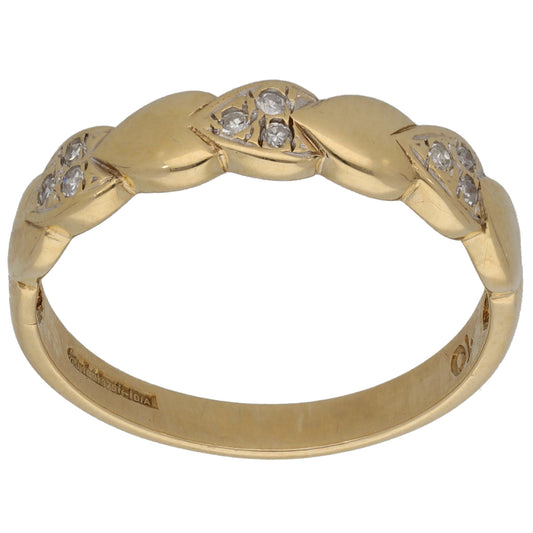 9ct Gold 0.10ct Diamond Alternative Ring Size T