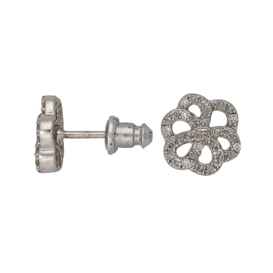 18ct White Gold Imitation Clip On Earrings