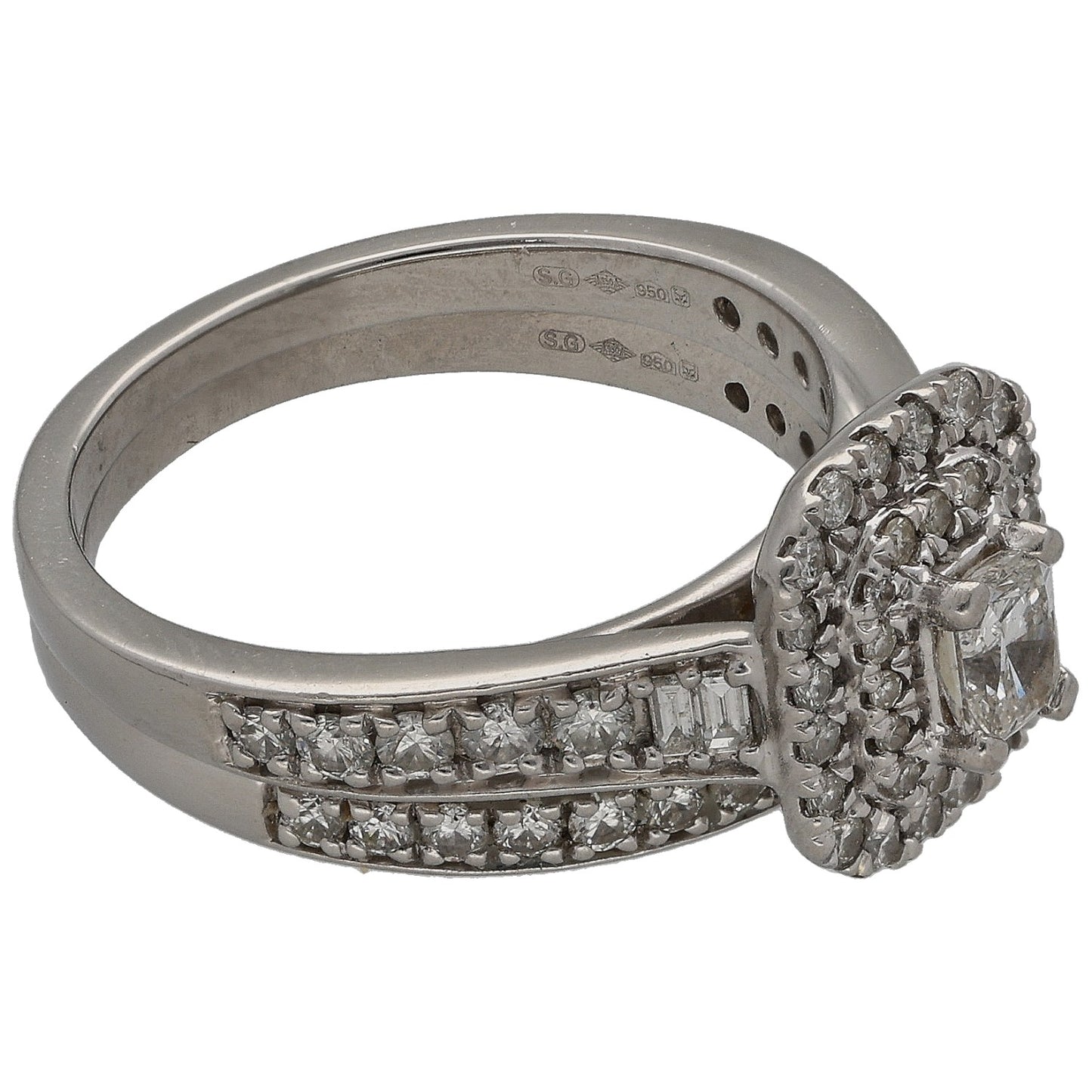Platinum 1.00ct Diamond Ring Set Size M