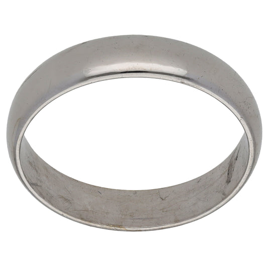 9ct White Gold Plain Wedding Ring Size V