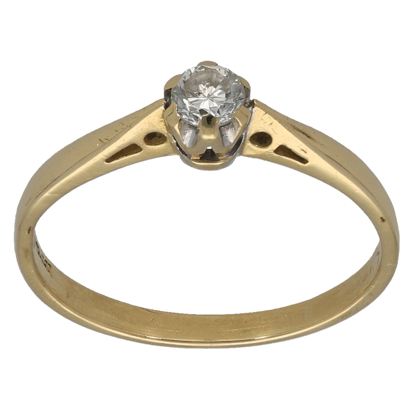 18ct Gold 0.15ct Diamond Solitaire Ring Size I