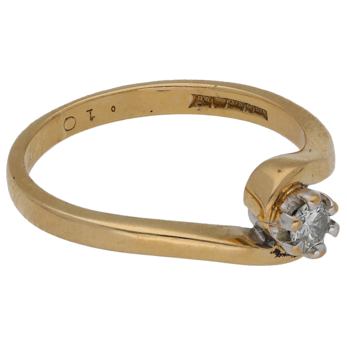 9ct Gold 0.10ct Diamond Solitaire Ring Size M