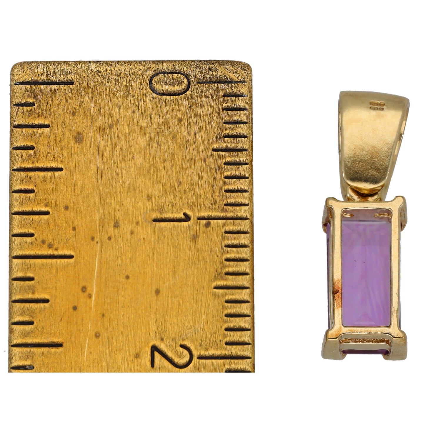 9ct Gold Amethyst & Imitation Dress/Cocktail Pendant