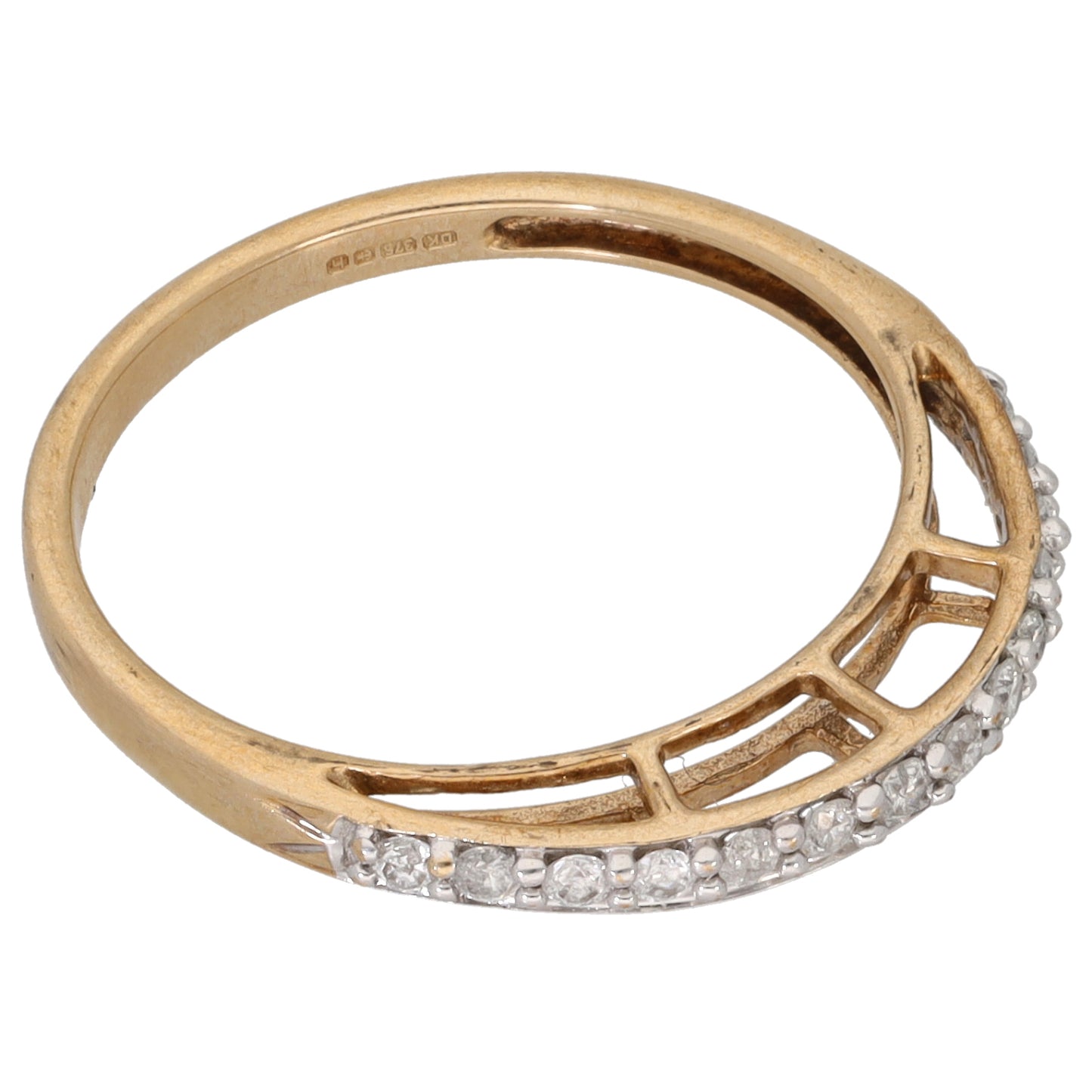 9ct Gold 0.14ct Diamond Half Eternity Ring Size N