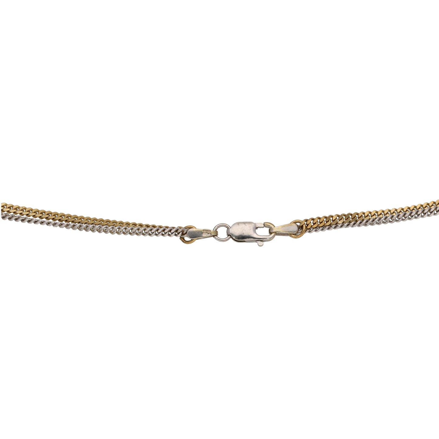 9ct Bi-Colour Gold Curb Chain 16"