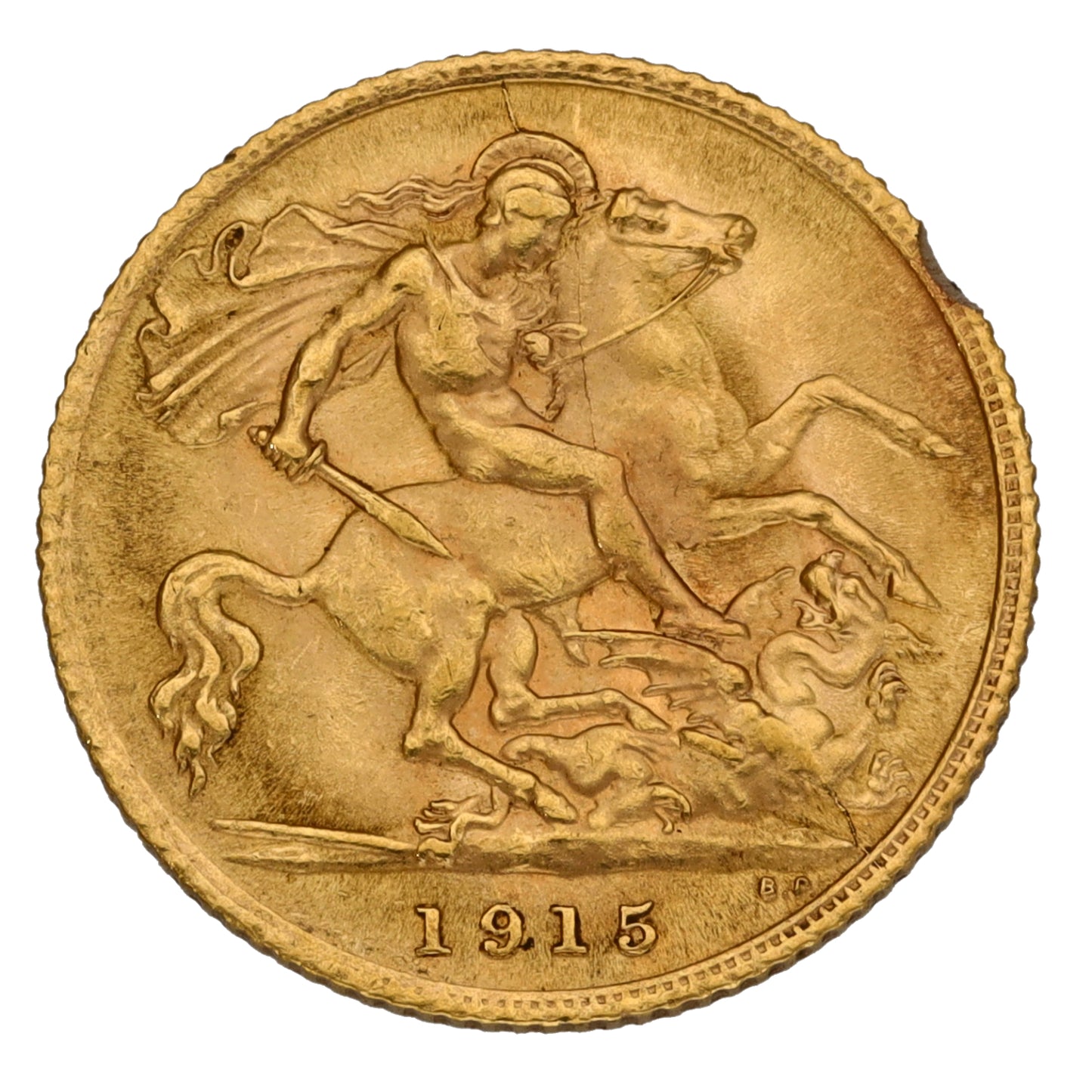 22ct Gold King George V Half Sovereign Coin 1915