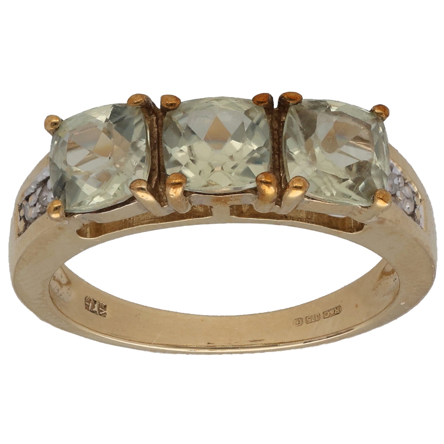 9ct Gold Diaspore & 0.02ct Diamond Dress/Cocktail Ring Size L