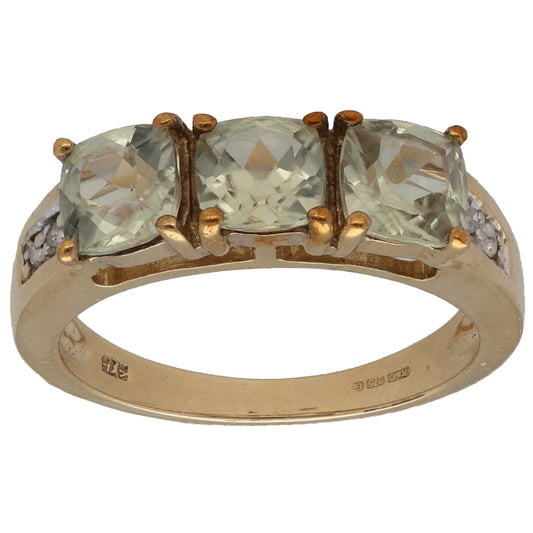 9ct Gold Diaspore & 0.02ct Diamond Dress/Cocktail Ring Size L