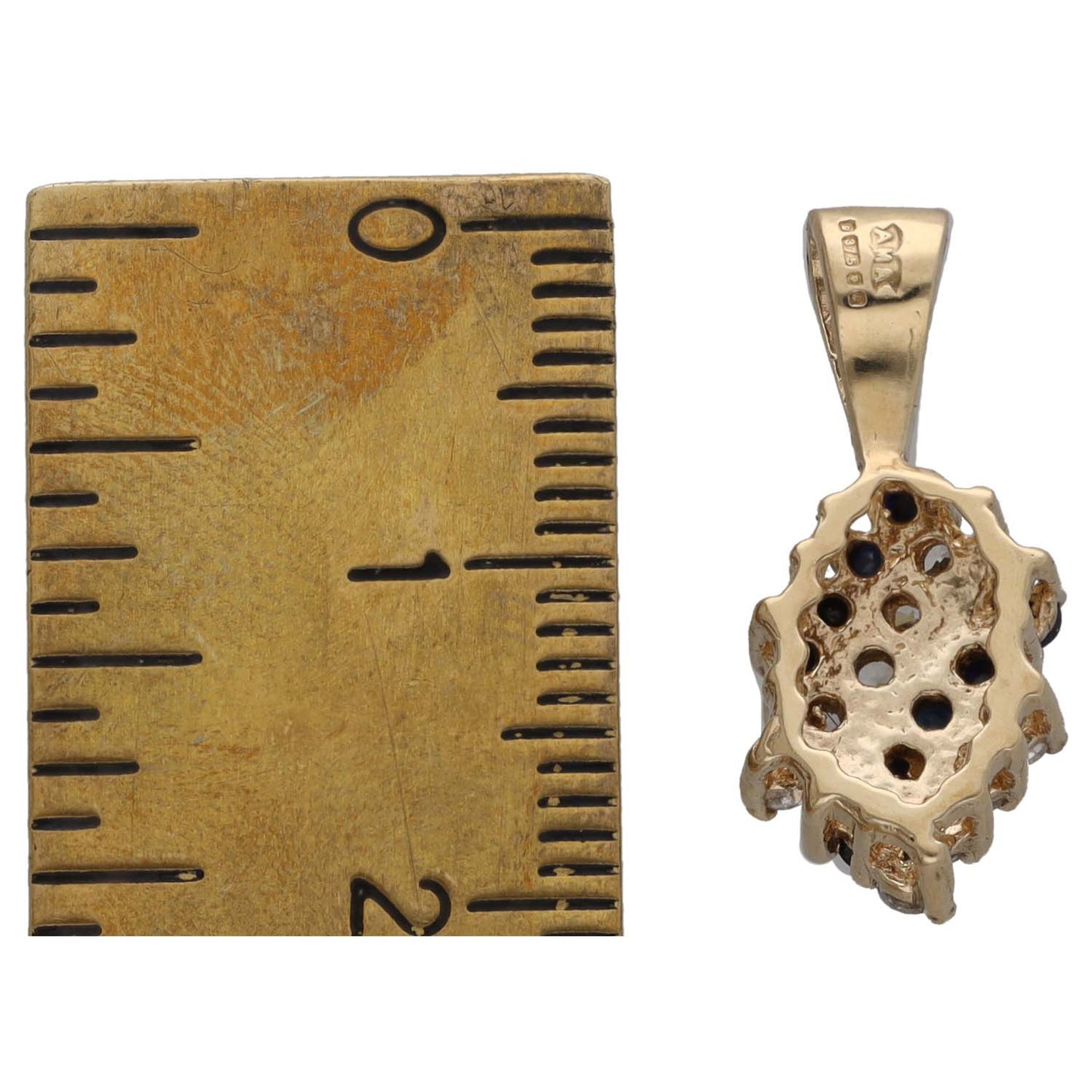 9ct Gold Sapphire & Cubic Zirconia Dress/Cocktail Pendant