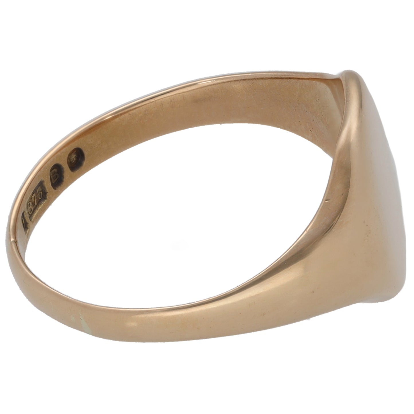 9ct Gold Plain Signet Ring Size Q