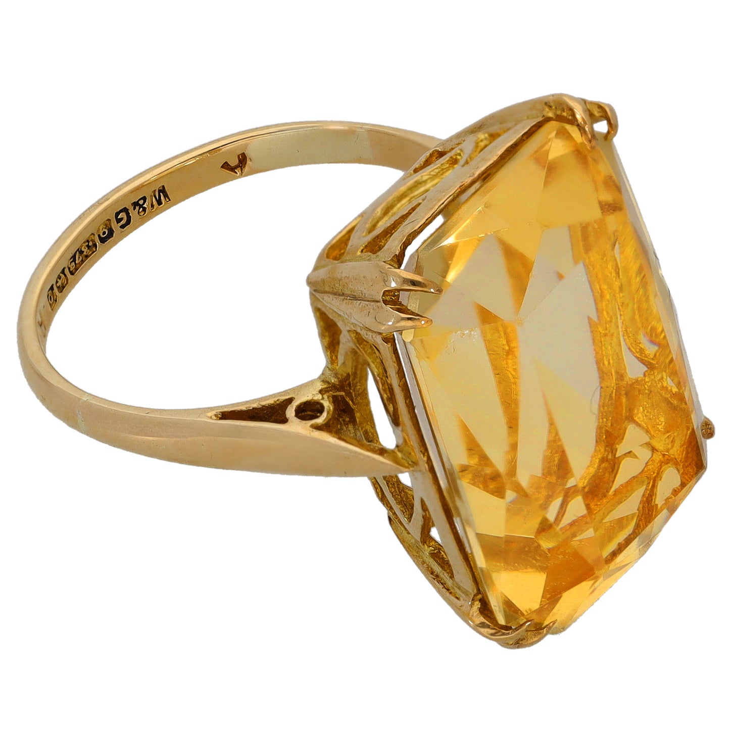 9ct Gold Citrine Single Stone Ring Size M