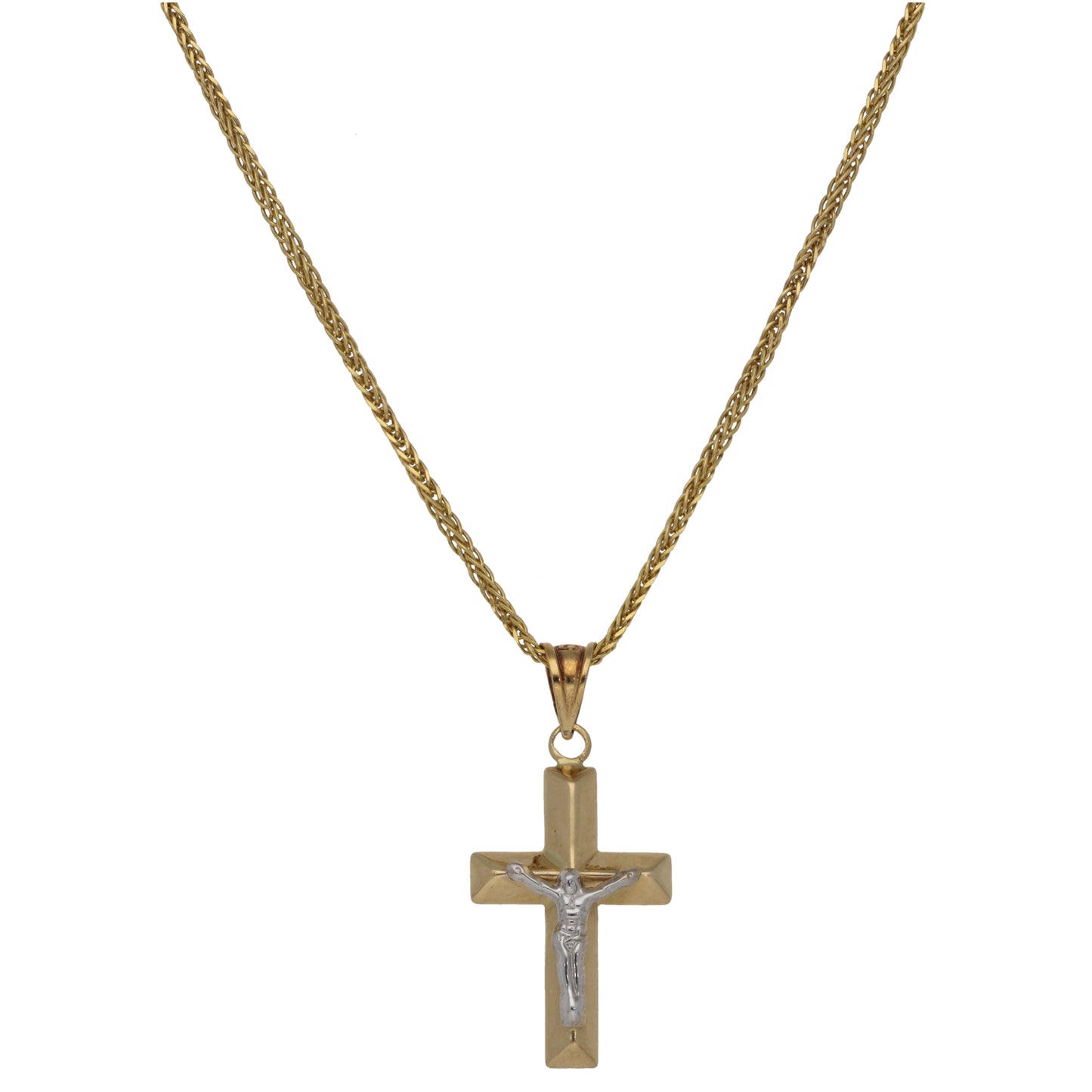 14ct Gold Crucifix Pendant With Chain