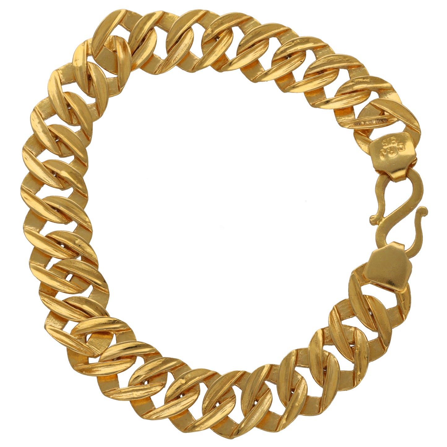 22ct Bicolour Gold Curb Bracelet