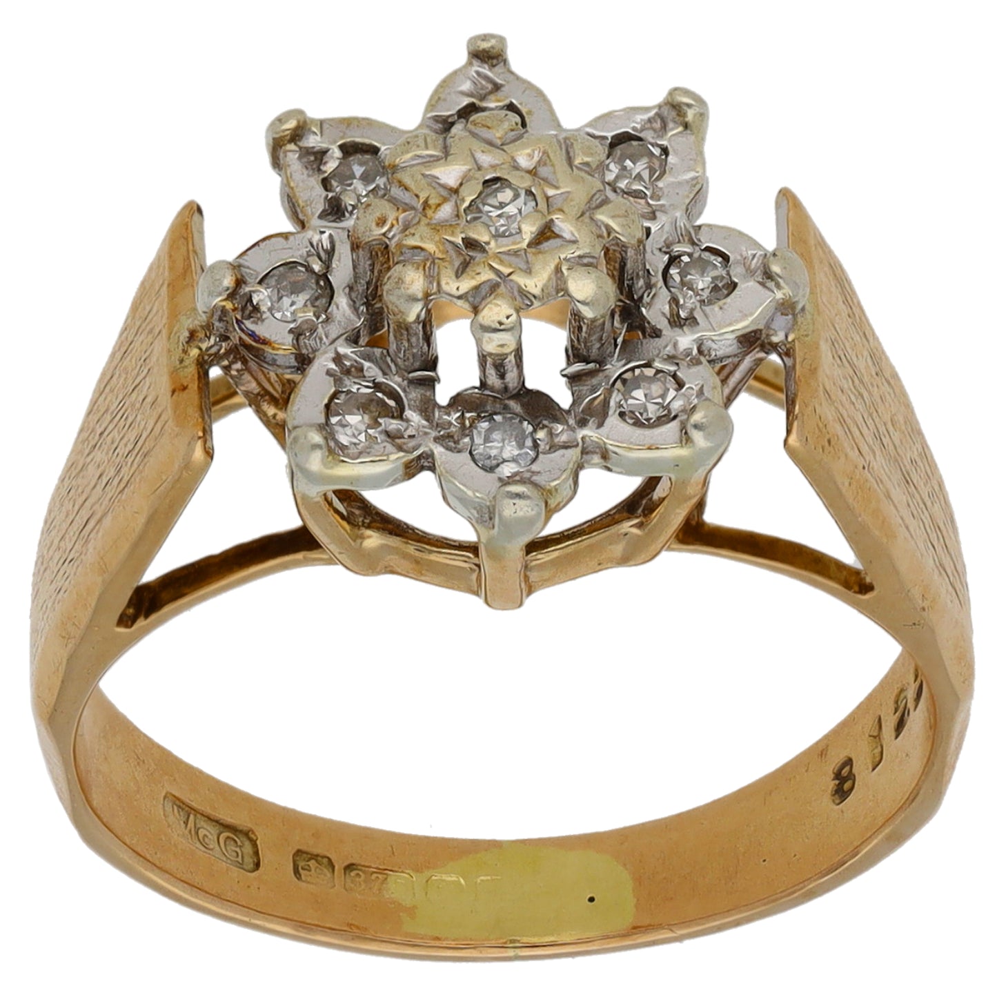 9ct Gold 0.09ct Diamond Cluster Ring Size K