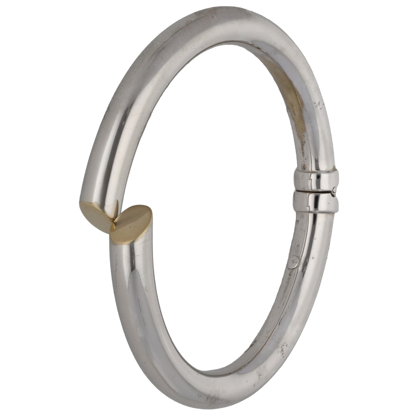 9ct White Gold Hinged/Clasp Bangle