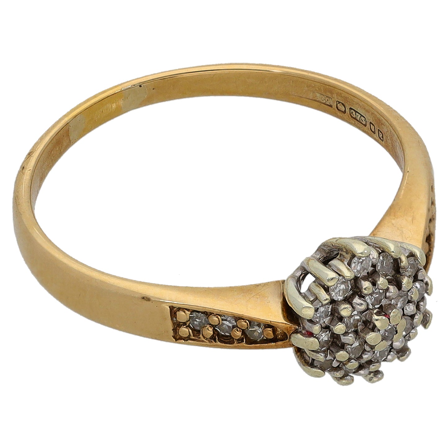 9ct Gold 0.14ct Diamond Cluster Ring Size N
