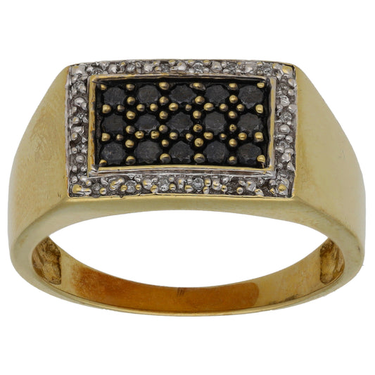 9ct Gold 0.55ct Diamond Signet Ring Size W