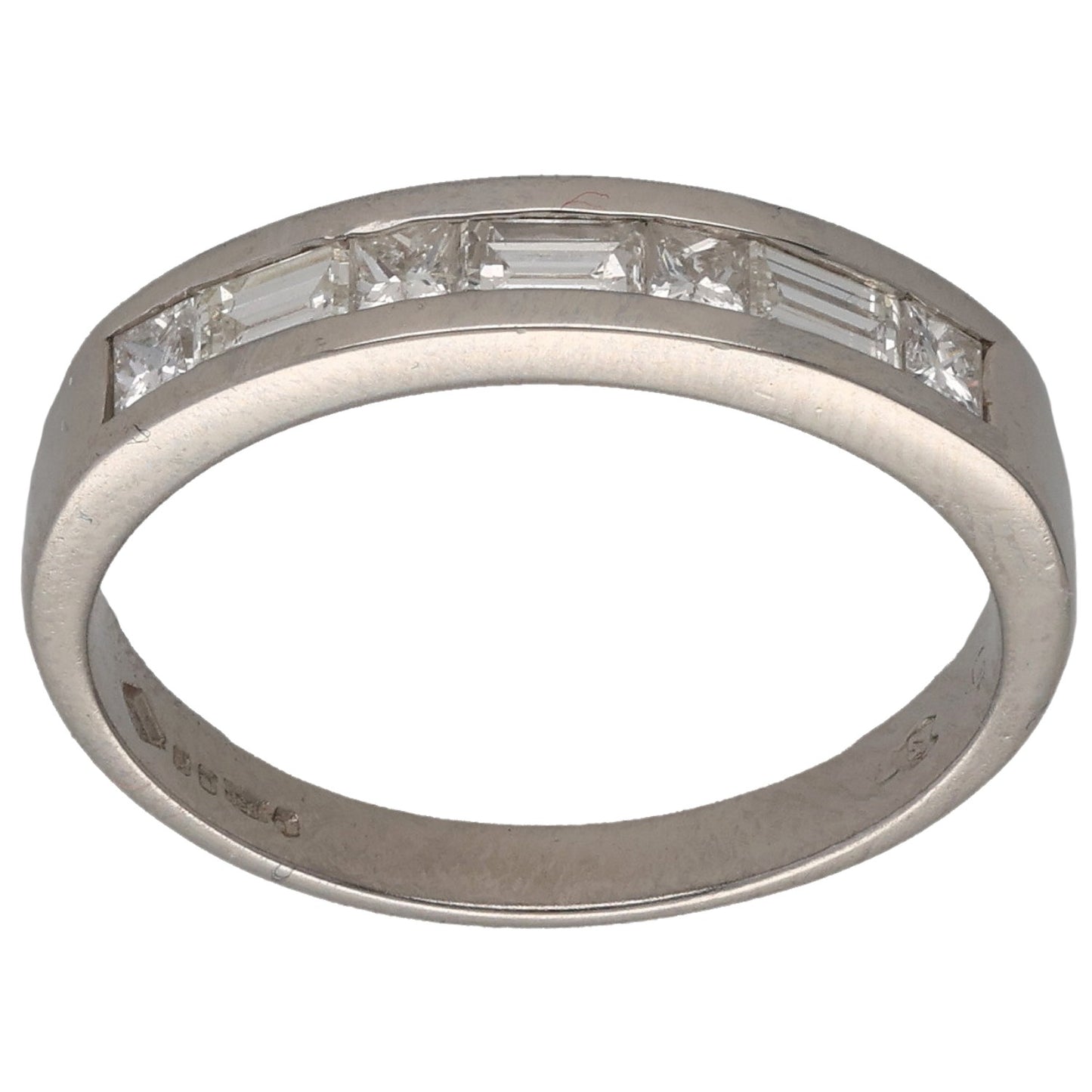 Platinum 0.50ct Diamond Half Eternity Ring Size N