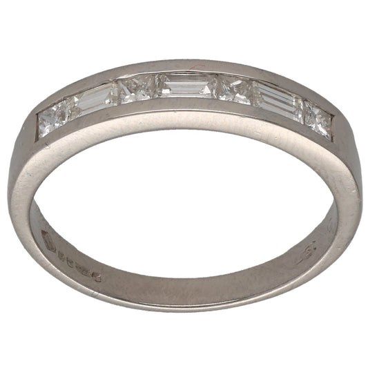 Platinum 0.50ct Diamond Half Eternity Ring Size N