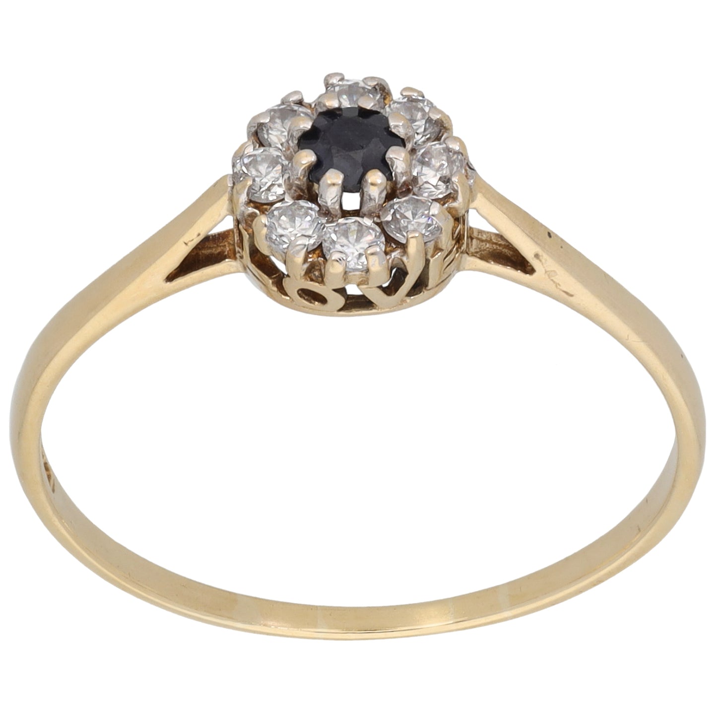 9ct Gold Sapphire & Cubic Zirconia Dress/Cocktail Ring Size X