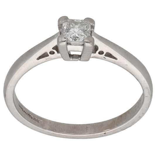 18ct White Gold 0.25ct Diamond Solitaire Ring Size L