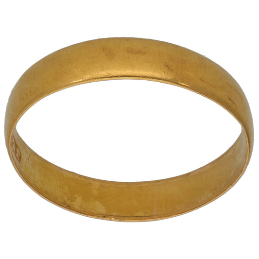 22ct Gold Plain Wedding Ring Size N