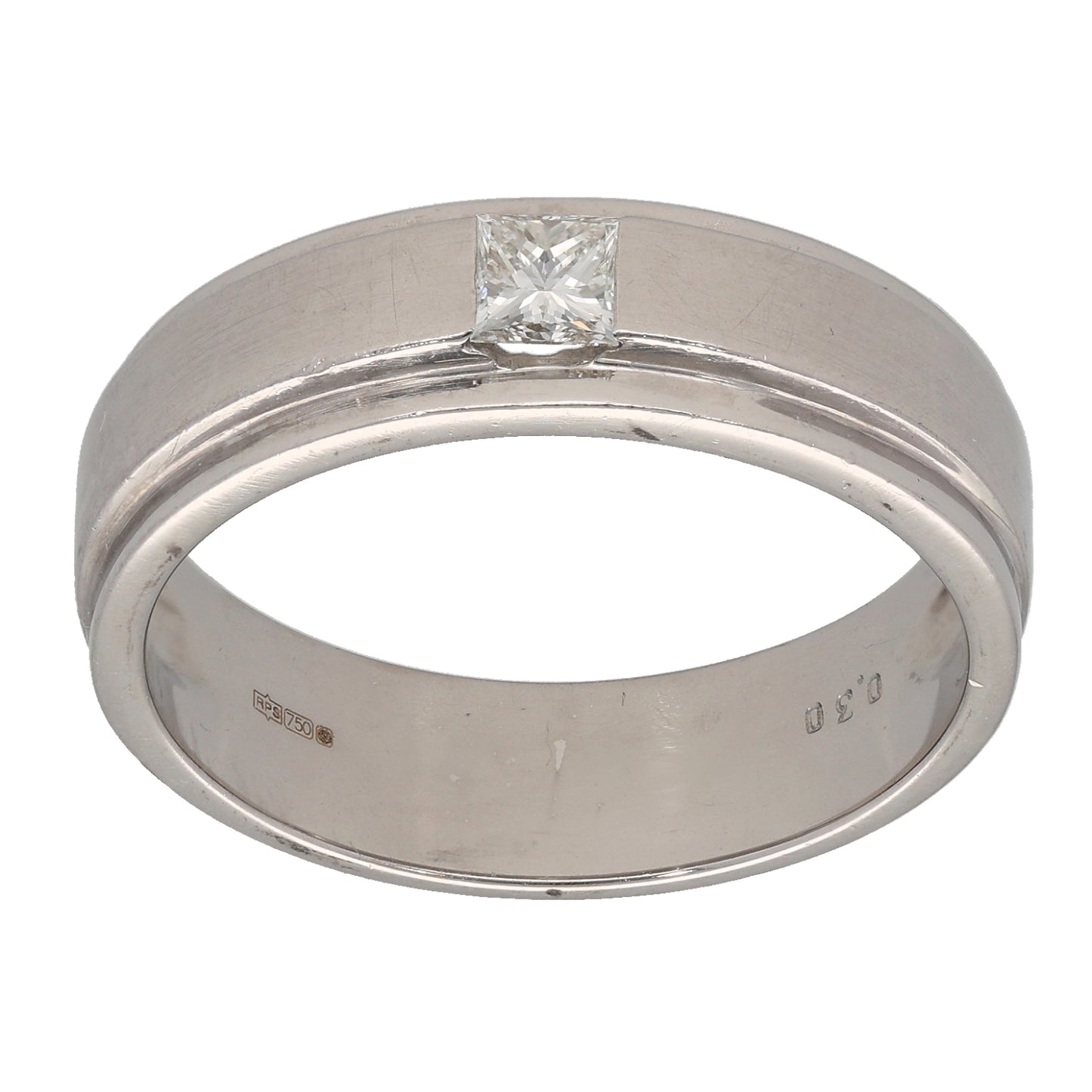 18ct White Gold 0.25ct Diamond Solitaire Ring Size U