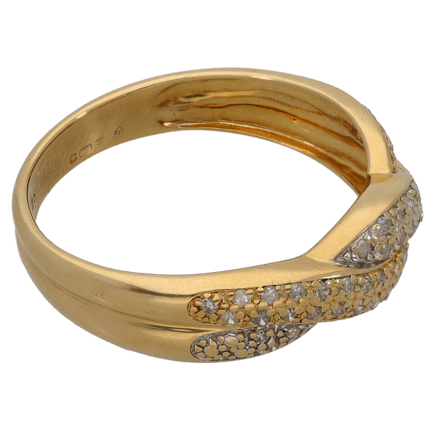 14ct Gold 0.25ct Diamond Dress/Cocktail Ring Size T