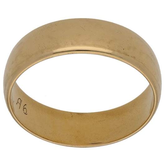 9ct Gold Plain Wedding Ring Size S