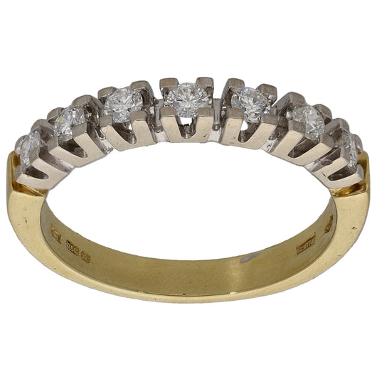 18ct Gold 0.28ct Diamond Half Eternity Ring Size M