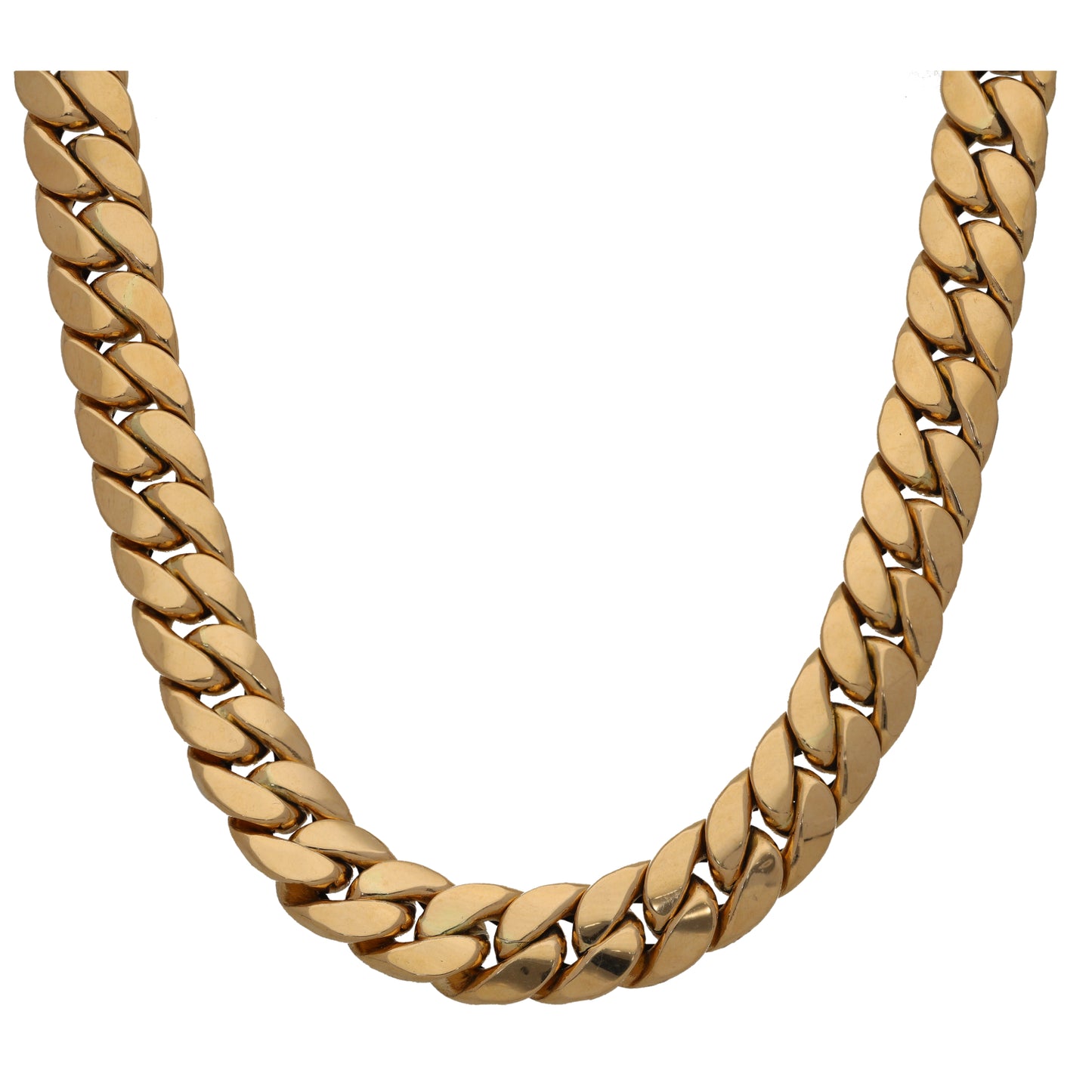 18ct Gold Cubic Zirconia Curb Chain 30"