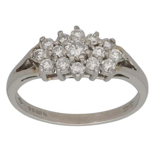 Platinum 0.52ct Diamond Dress/Cocktail Ring Size M