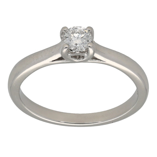 Platinum 0.26ct Diamond Solitaire Ring Size M
