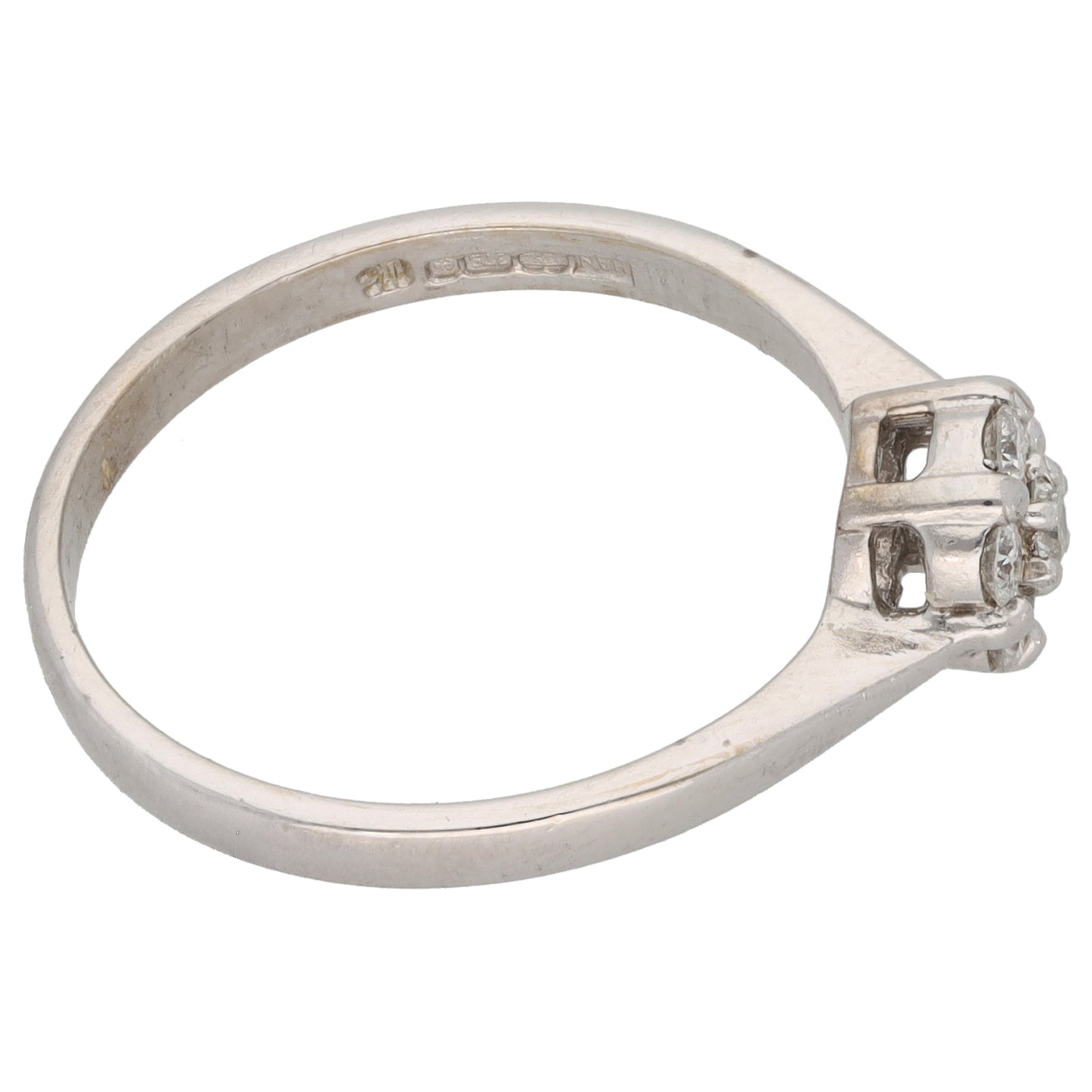 9ct White Gold 0.21ct Diamond Cluster Ring Size O