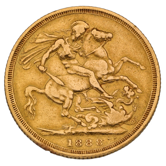 22ct Gold Queen Victoria Full Sovereign Coin 1888