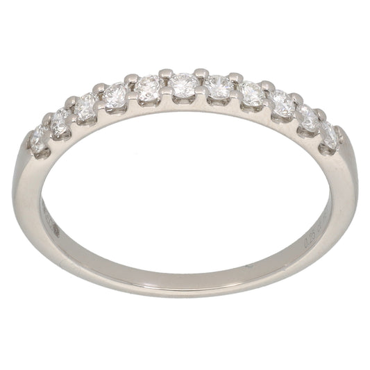 Platinum 0.25ct Diamond Half Eternity Ring Size M
