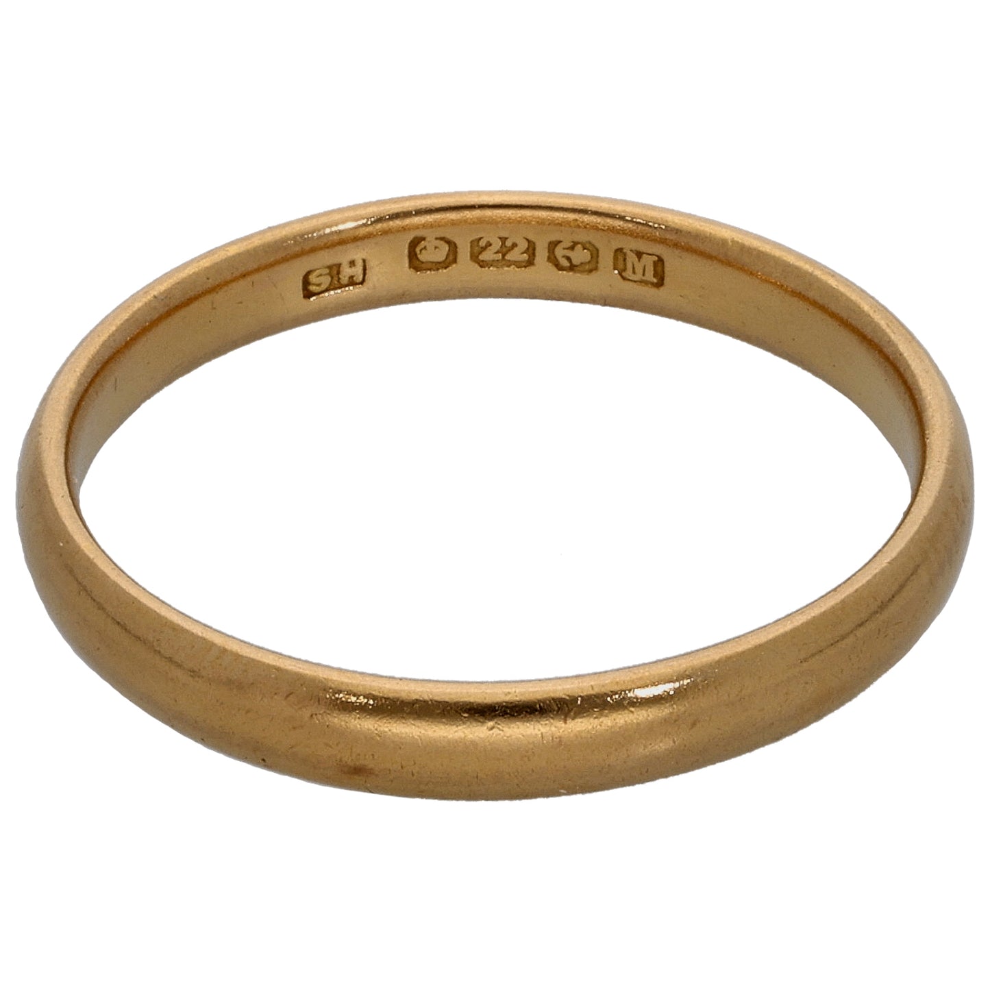 22ct Gold Plain Wedding Ring Size M