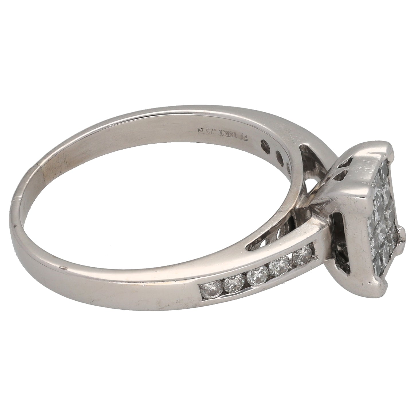 18ct White Gold 0.75ct Diamond Dress/Cocktail Ring Size S